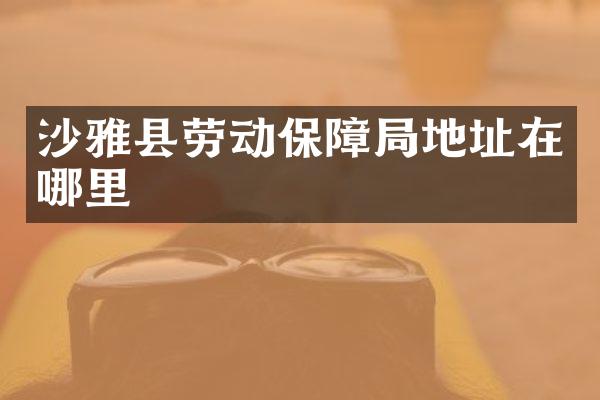 沙雅县劳动保障局地址在哪里