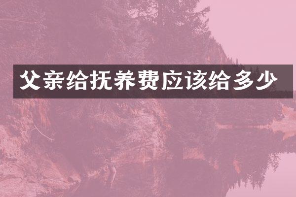 父亲给抚养费应该给多少