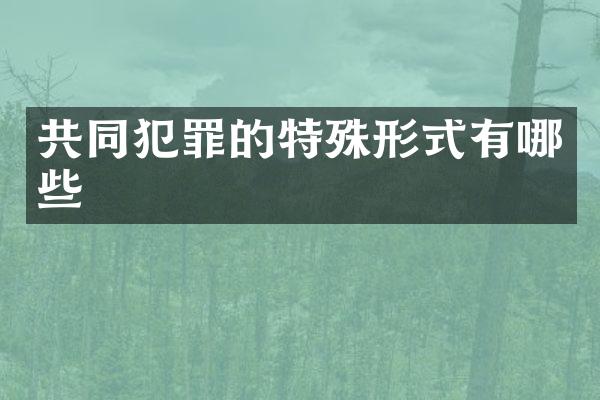 共同犯罪的特殊形式有哪些