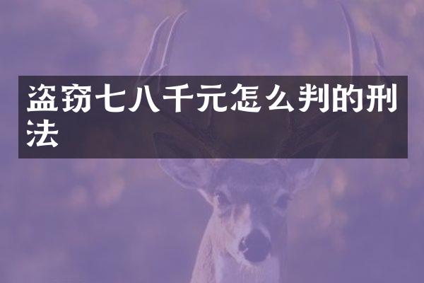 盗窃七八千元怎么判的刑法