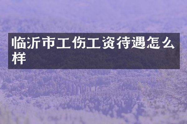 临沂市工伤工资待遇怎么样