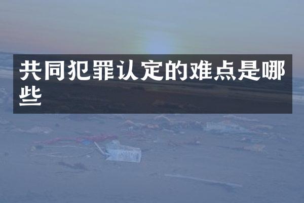 共同犯罪认定的难点是哪些