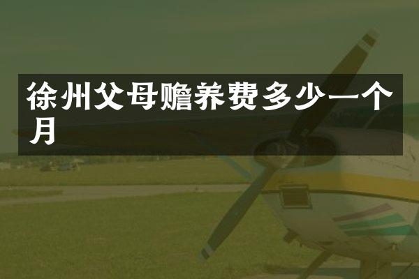 徐州父母赡养费多少一个月