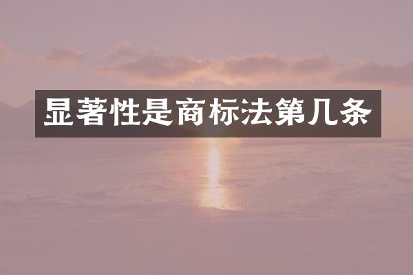 显著性是商标法第几条