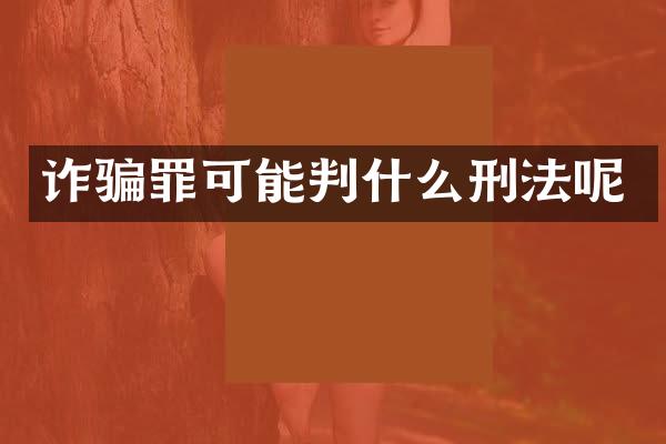 诈骗罪可能判什么刑法呢