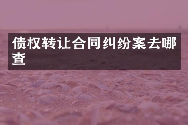 债权转让合同纠纷案去哪查