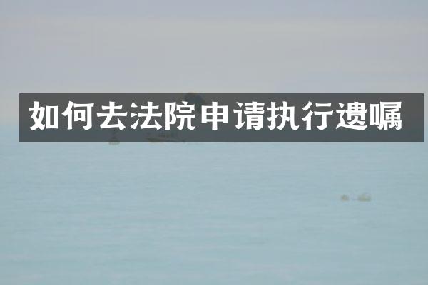 如何去法院申请执行遗嘱