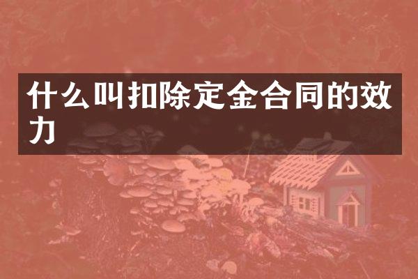 什么叫扣除定金合同的效力