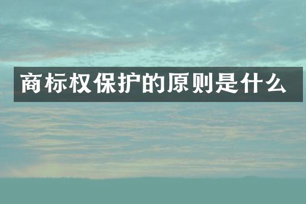 商标权保护的原则是什么