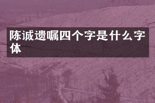 陈诚遗嘱四个字是什么字体