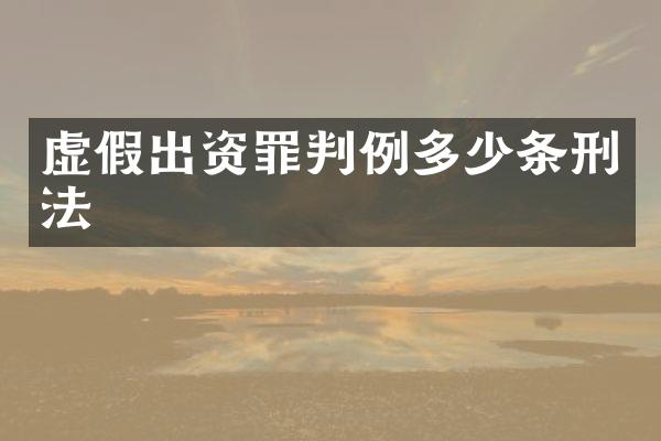 虚假出资罪判例多少条刑法