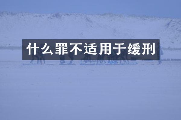 什么罪不适用于缓刑