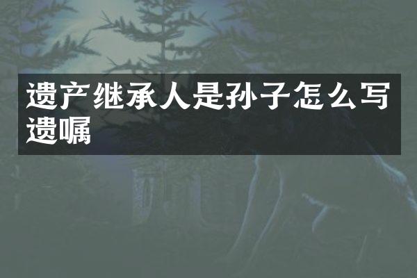 遗产继承人是孙子怎么写遗嘱