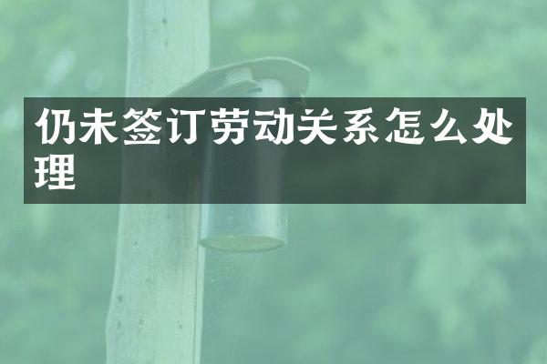 仍未签订劳动关系怎么处理