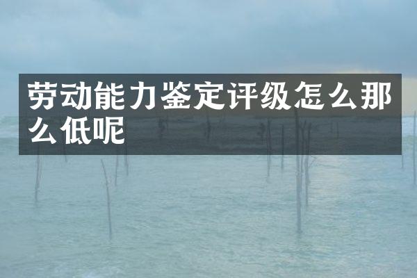 劳动能力鉴定评级怎么那么低呢