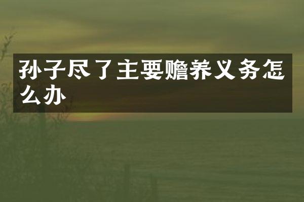 孙子尽了主要赡养义务怎么办