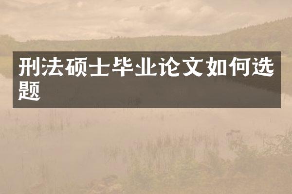 刑法硕士毕业论文如何选题