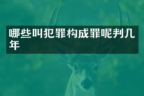 哪些叫犯罪构成罪呢判几年