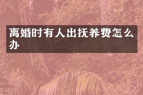 离婚时有人出抚养费怎么办