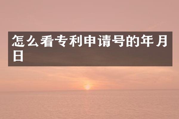 怎么看专利申请号的年月日