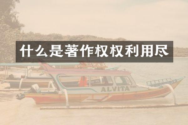 什么是著作权权利用尽