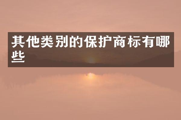 其他类别的保护商标有哪些