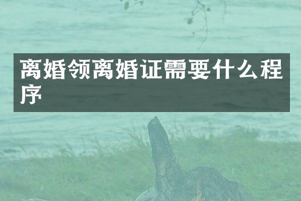 离婚领需要什么程序
