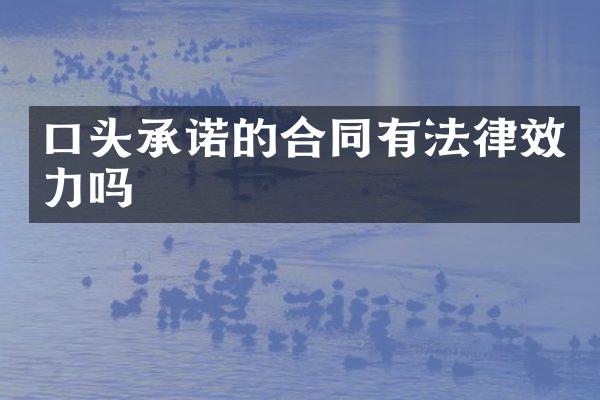 口头承诺的合同有法律效力吗