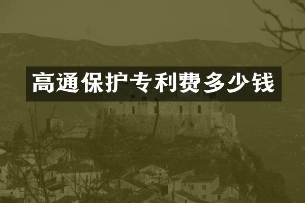高通保护专利费多少钱