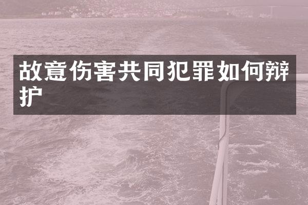 故意伤害共同犯罪如何辩护
