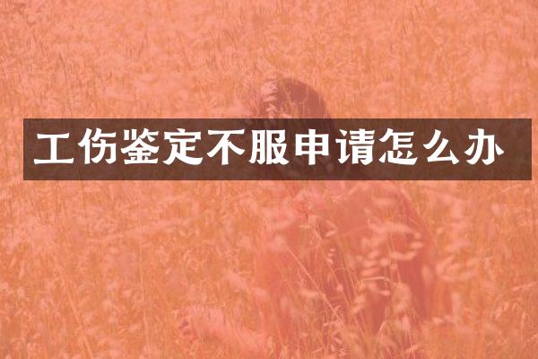工伤鉴定不服申请怎么办