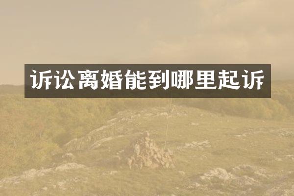 诉讼离婚能到哪里起诉