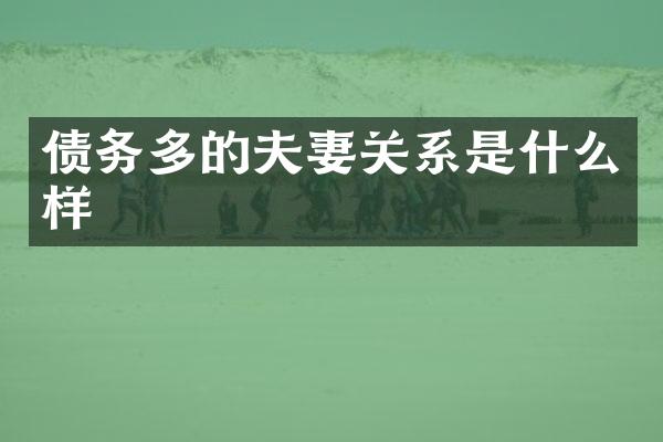 债务多的夫妻关系是什么样