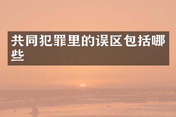 共同犯罪里的误区包括哪些