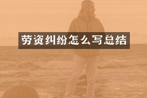 劳资纠纷怎么写总结