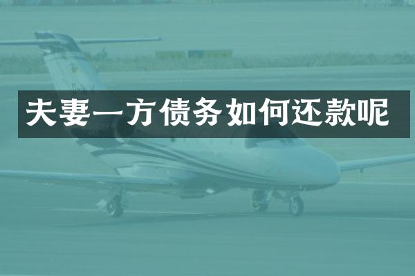 夫妻一方债务如何还款呢