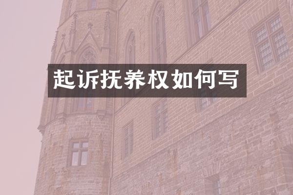 起诉抚养权如何写