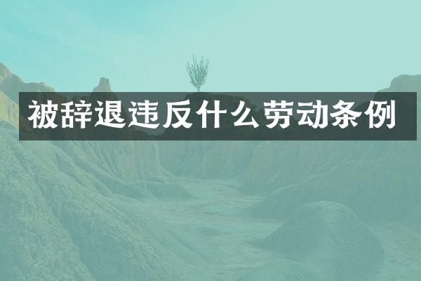 被辞退违反什么劳动条例