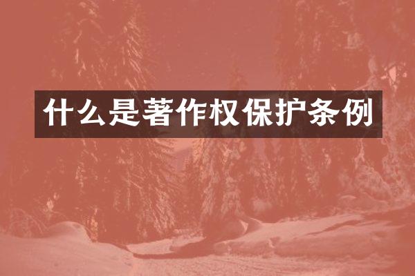 什么是著作权保护条例