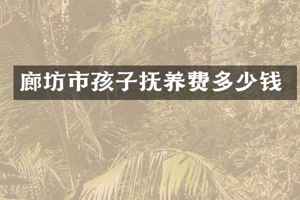 廊坊市孩子抚养费多少钱