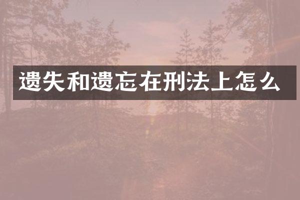 遗失和遗忘在刑法上怎么