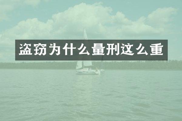 盗窃为什么量刑这么重