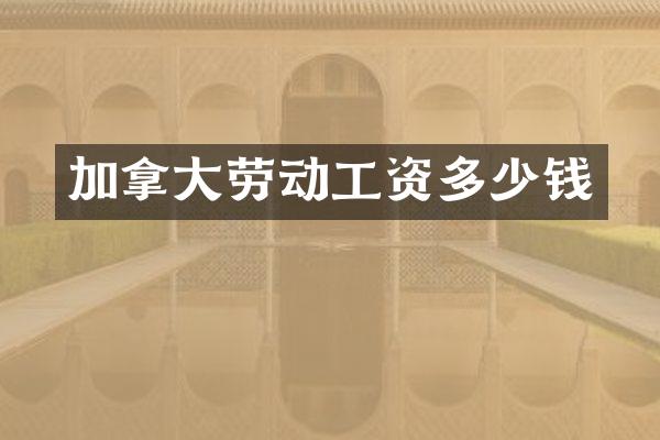 加拿大劳动工资多少钱