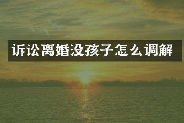 诉讼离婚没孩子怎么调解