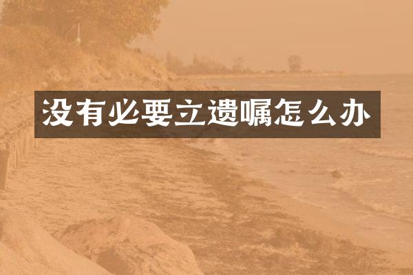 没有必要立遗嘱怎么办