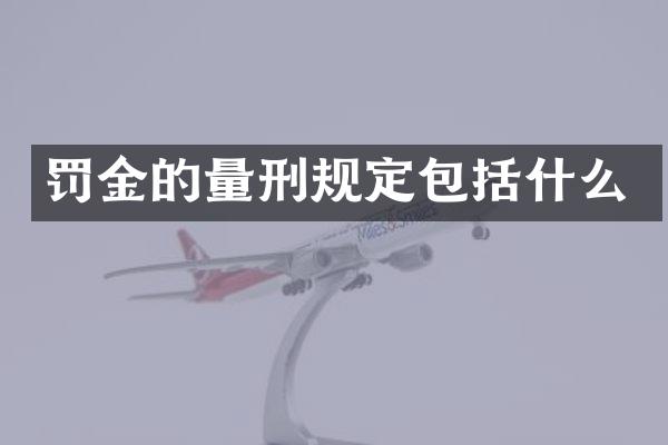 罚金的量刑规定包括什么