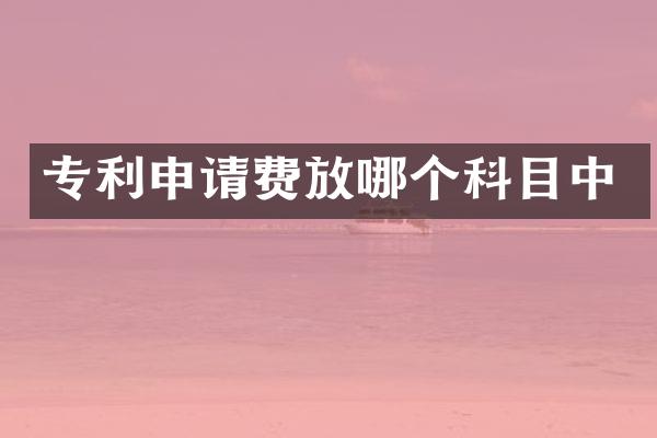 专利申请费放哪个科目中