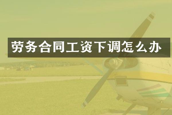 劳务合同工资下调怎么办