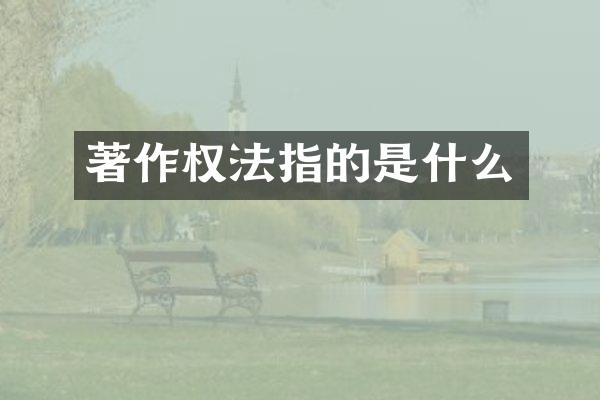 著作权法指的是什么