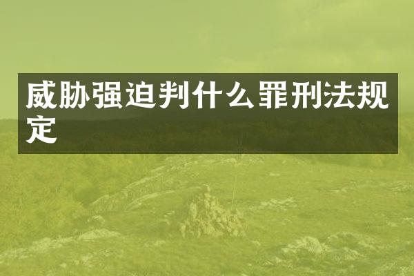 威胁强迫判什么罪刑法规定